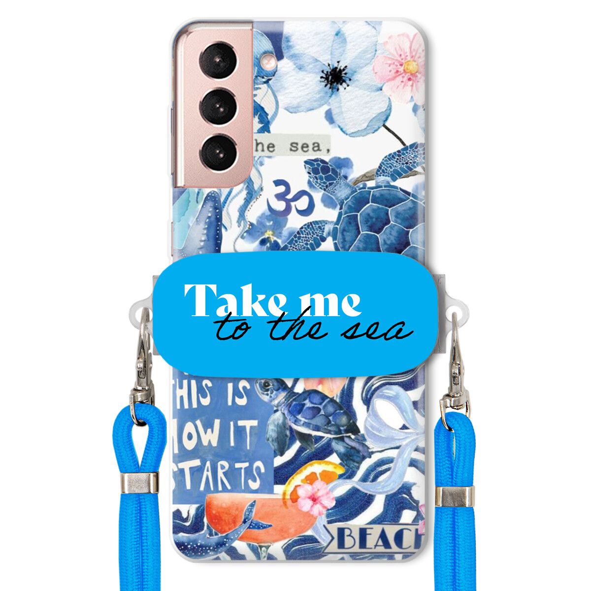 Pouzdro pro Samsung S21 5G Premium Vodítko modré Držák Take Me To The Sea