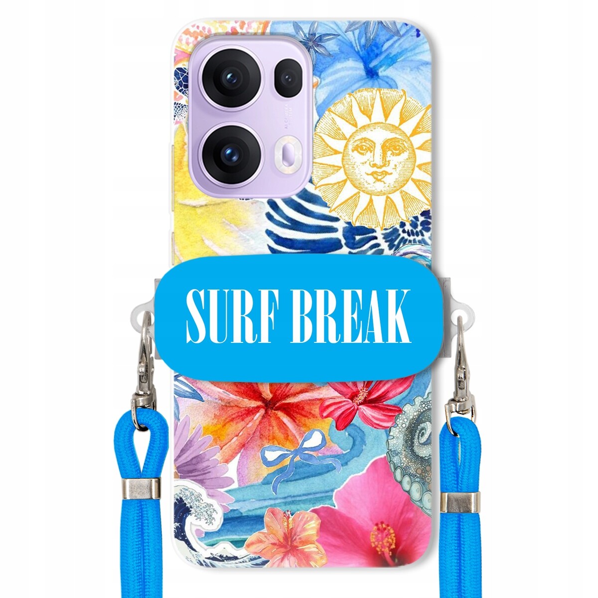 Pouzdro pro Oppo Reno 13 Pro 5G Modré vodítko držák Surf Break Lata