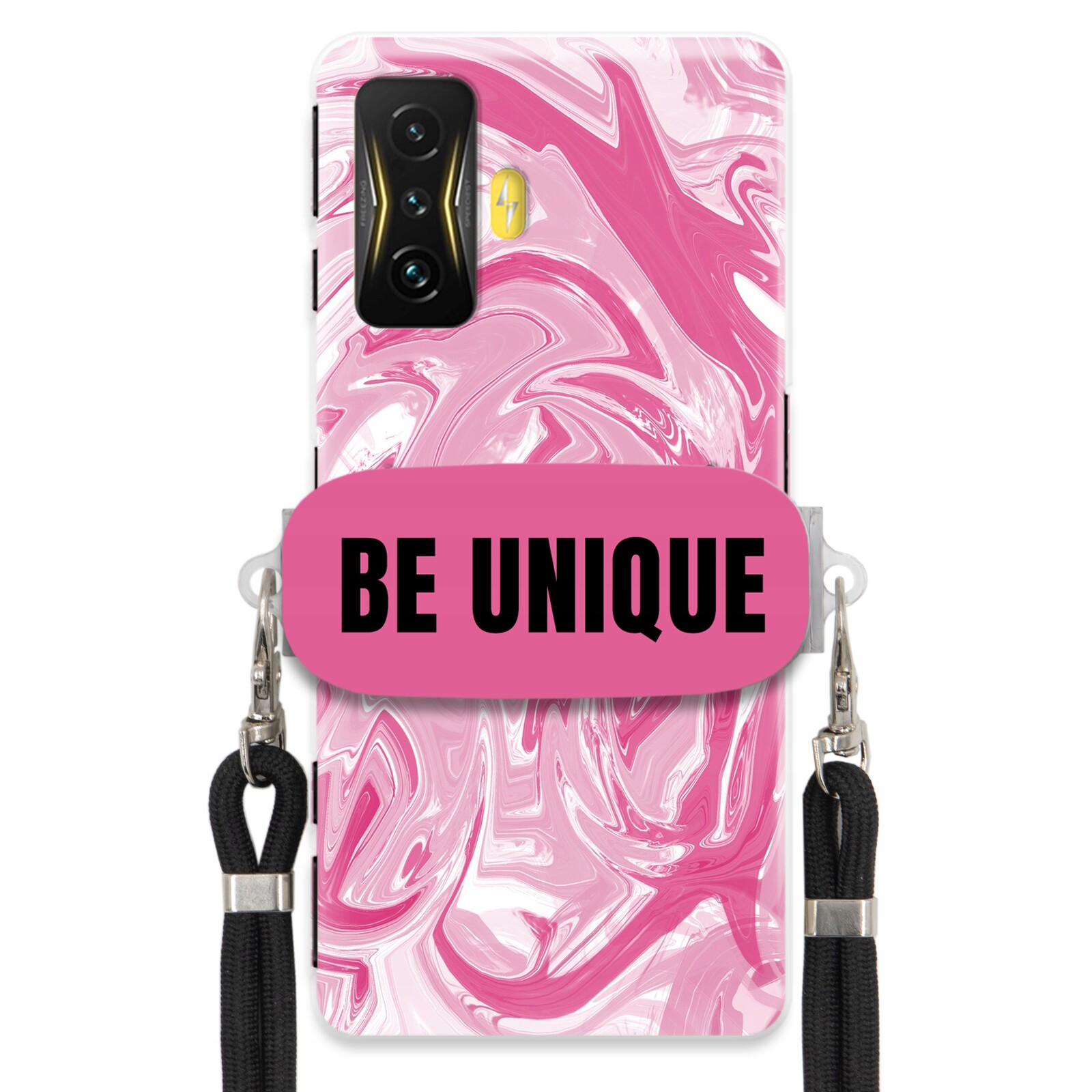 Pouzdro pro Xiaomi Poco F4 Gt Case úchytka pro šňůrku Černá Růžová Mramorová Unique