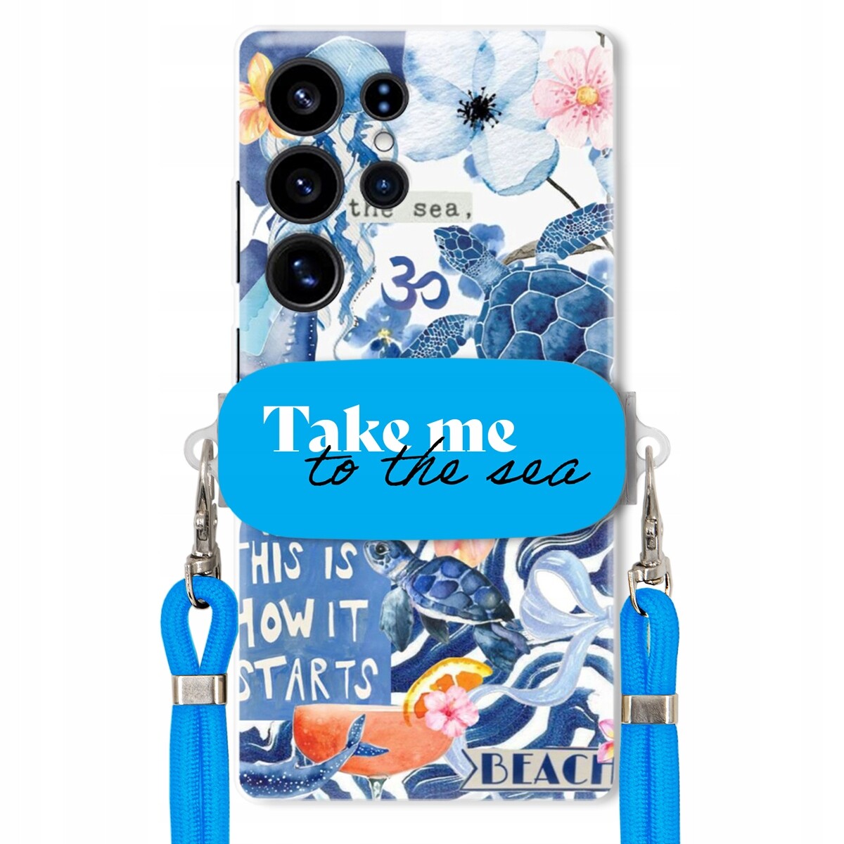Pouzdro pro Samsung S25 Ultra Premium Vodítko modré Držák Take Me To The Sea