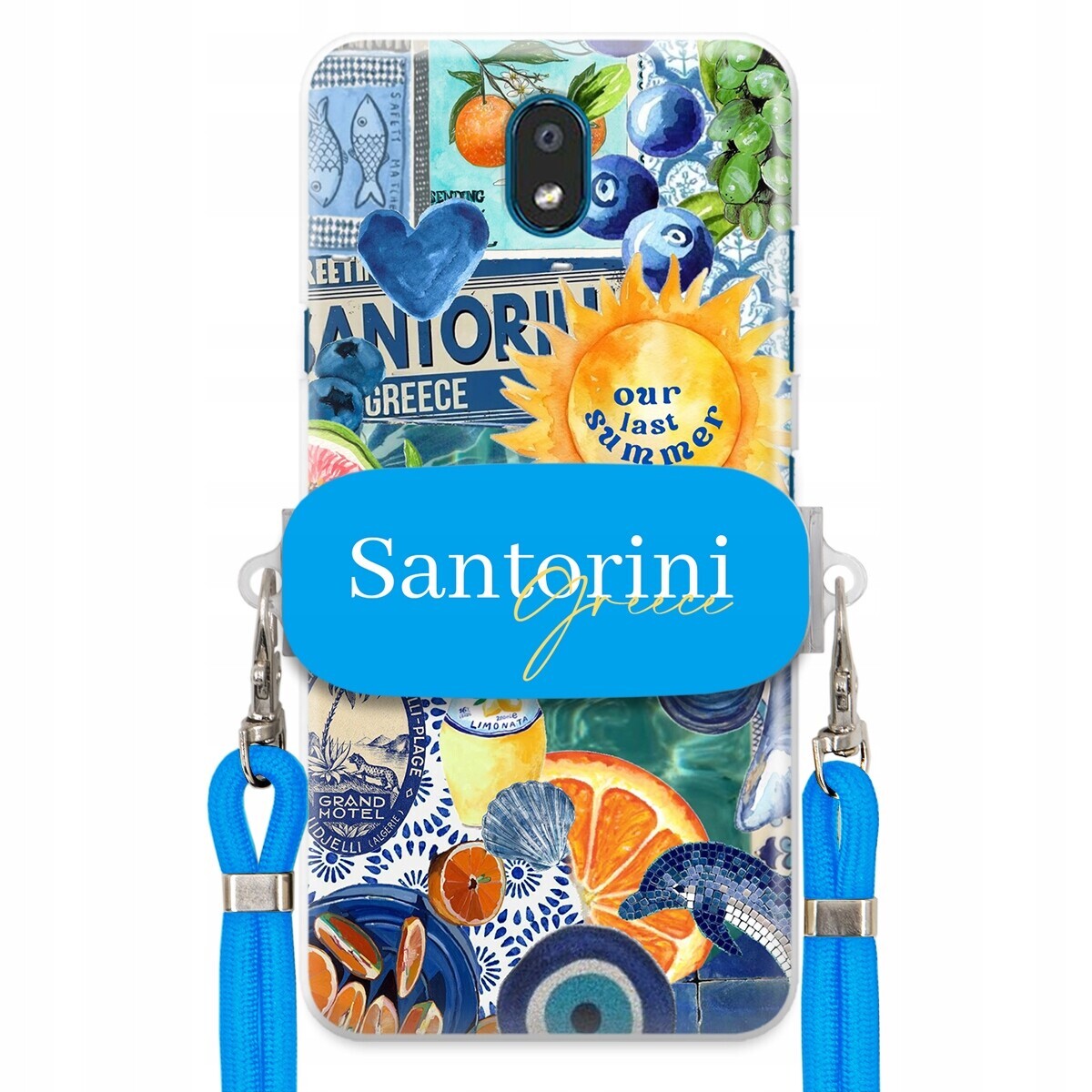 Pouzdro pro Lg K30 2019 Modré Crossbody vodítko držák Santorini Sea Vibes
