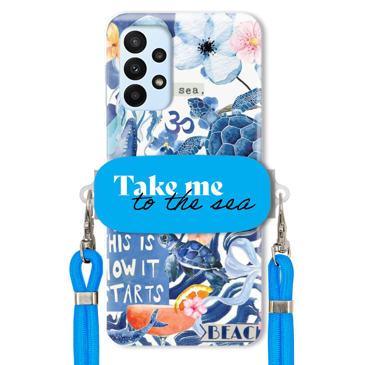 Pouzdro pro Samsung A23 5G Premium Vodítko modré Držák Take Me To The Sea