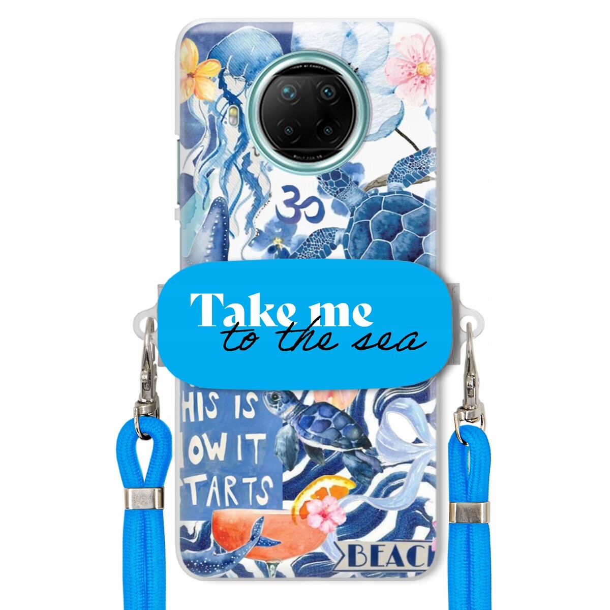 Pouzdro pro Xiaomi Redmi Note 9 5G Modré vodítko Držák Take Me To The Sea