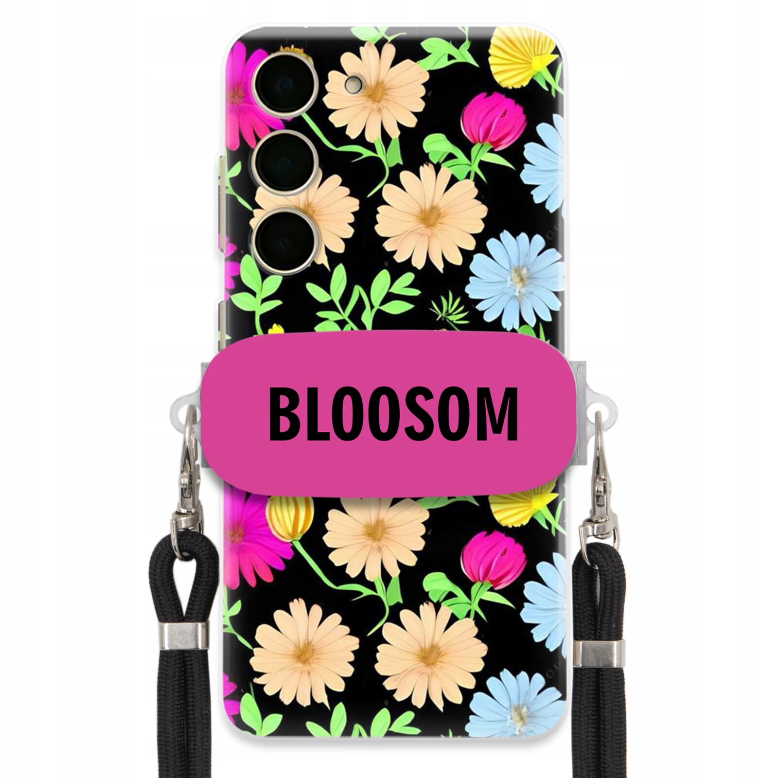 Pouzdro Crossbody Držák Pro Samsung S24 Kryt Case Květiny Bloosom Flower