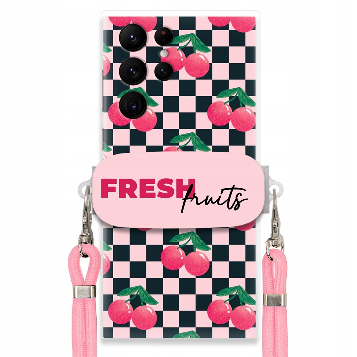 Pouzdro pro Samsung S22 Ultra Crossbody vodítko držák Šachovnice Fresh Fruits