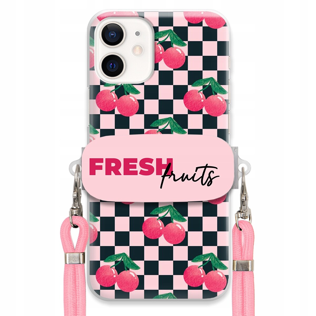 Pouzdro pro iPhone 12 Mini Crossbody vodítko Držák Šachovnice Fresh Fruits