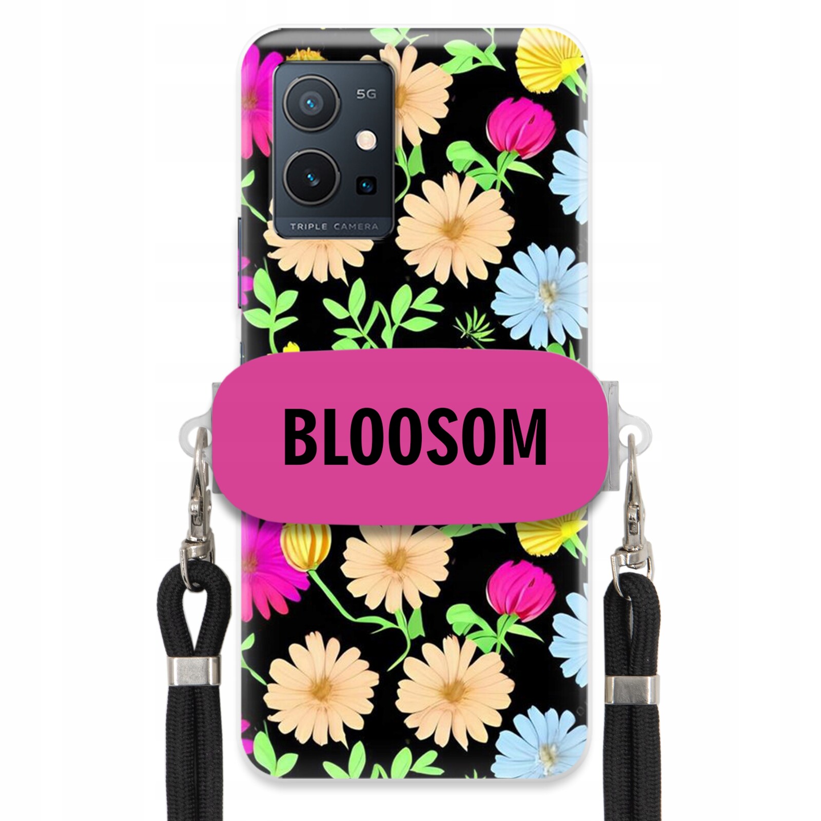 Pouzdro Crossbody Držák Pro Vivo iQOO U5 Kryt Case Květiny Bloosom Flower