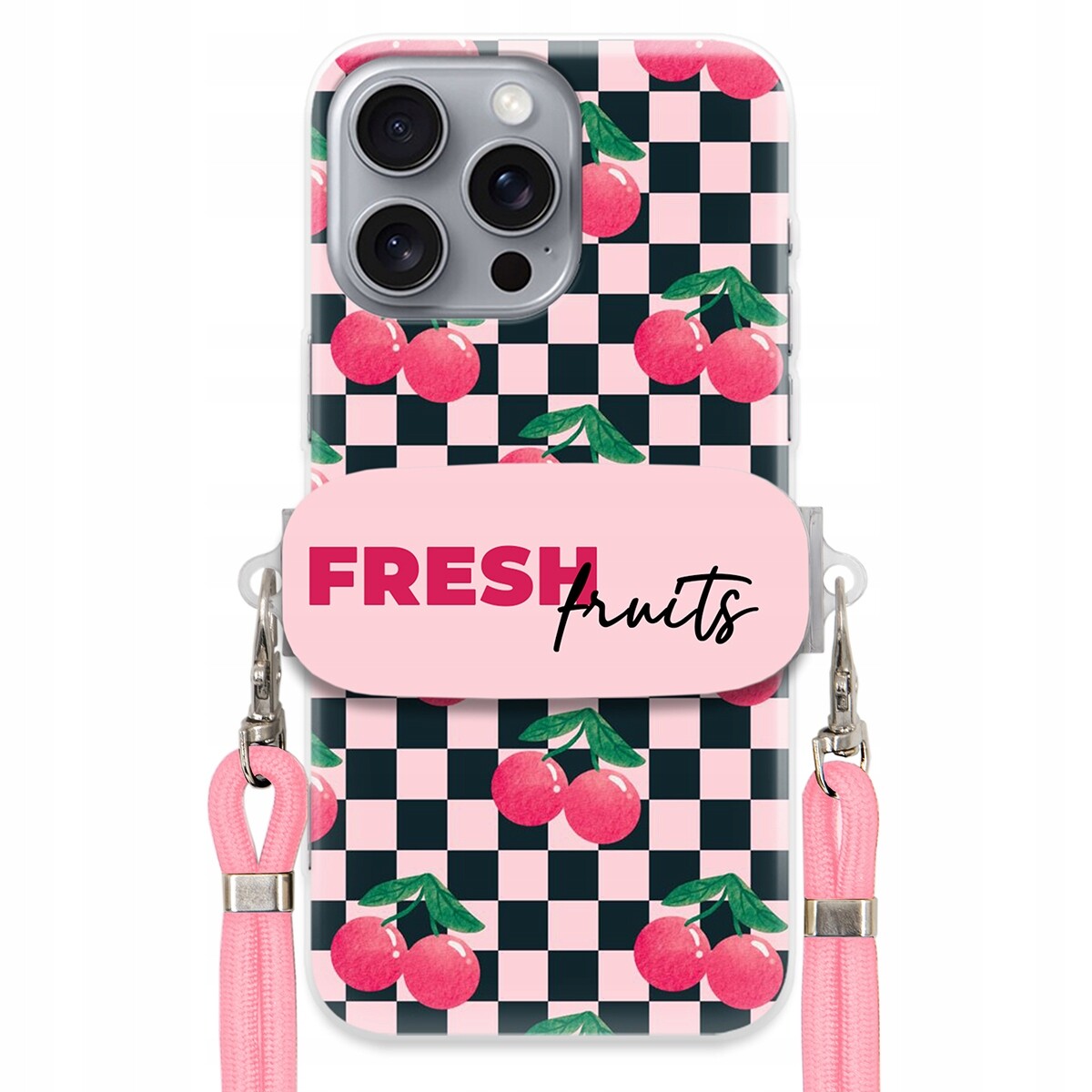Pouzdro pro iPhone 16 Pro Max Crossbody vodítko držák na šachovnici Fresh Fruits