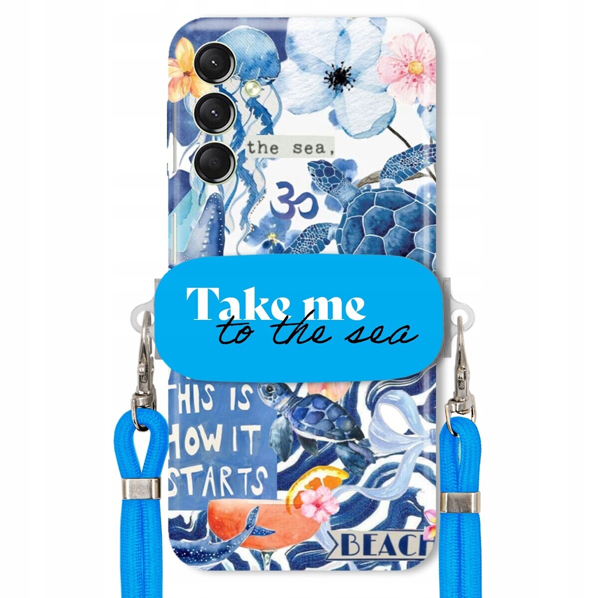 Pouzdro pro Samsung A24 4G Premium Vodítko modré Držák Take Me To The Sea