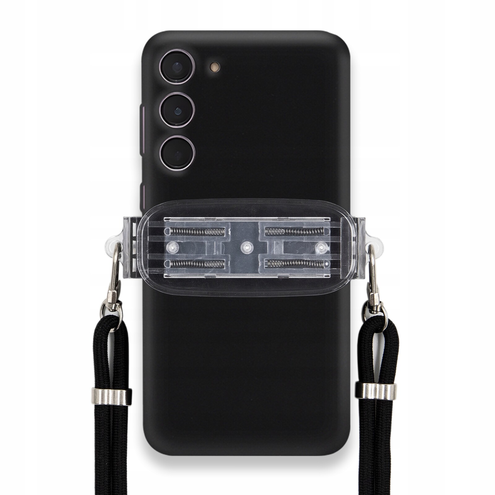Pouzdro Pro Samsung S24 Plus Matné Černé Pouzdro Univerzální Držák Černá Šňůra