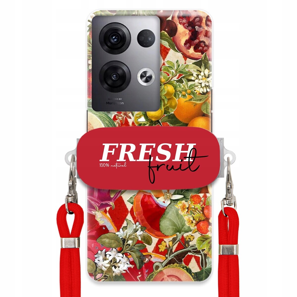 Pouzdro pro Oppo Reno 8 Pro Plus Červené vodítko Crossbody Držák Fresh Fruit