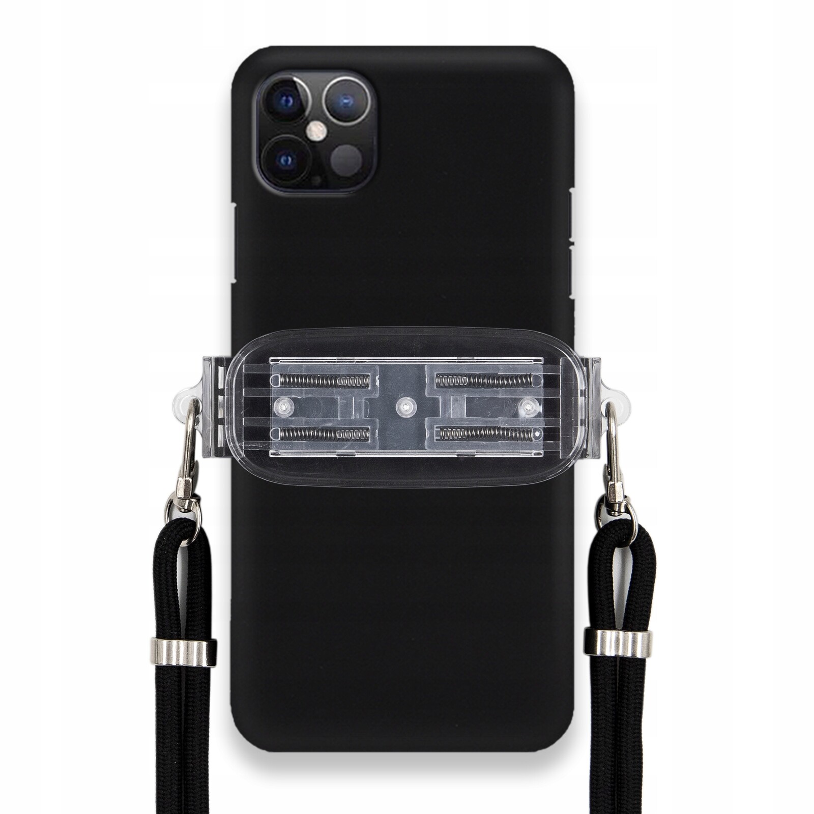 Pouzdro Pro Iphone 12 Pro Max Smooth Case Univerzální Držák Černá Šňůrka