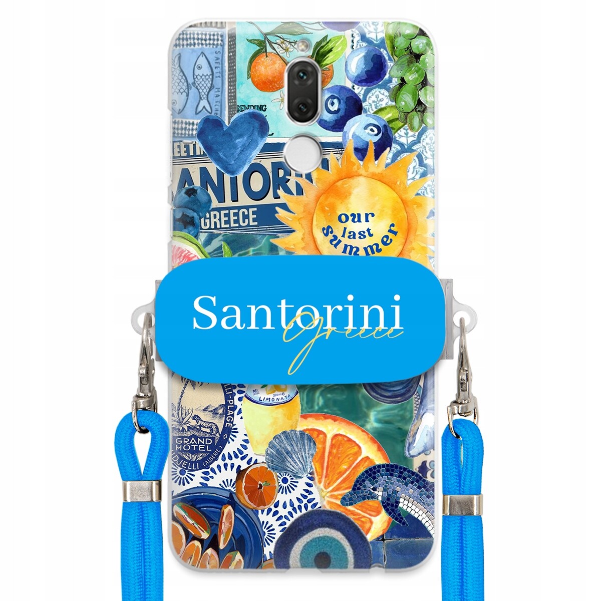 Pouzdro pro Huawei Mate 10 Lite Modré vodítko držák Santorini Sea Vibes