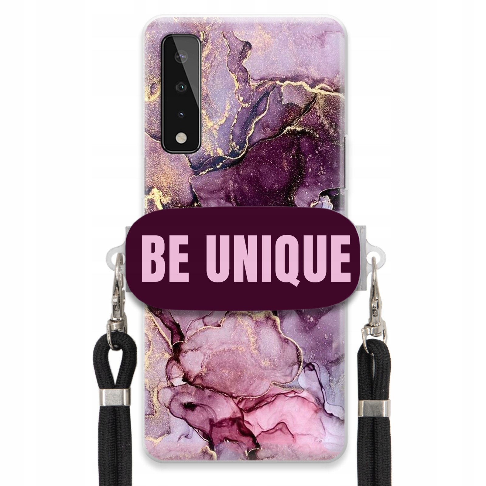 Pouzdro pro Lg X Stylo 7 5G úchytka Šňůrka Černá Fialová Mramor Be Unique