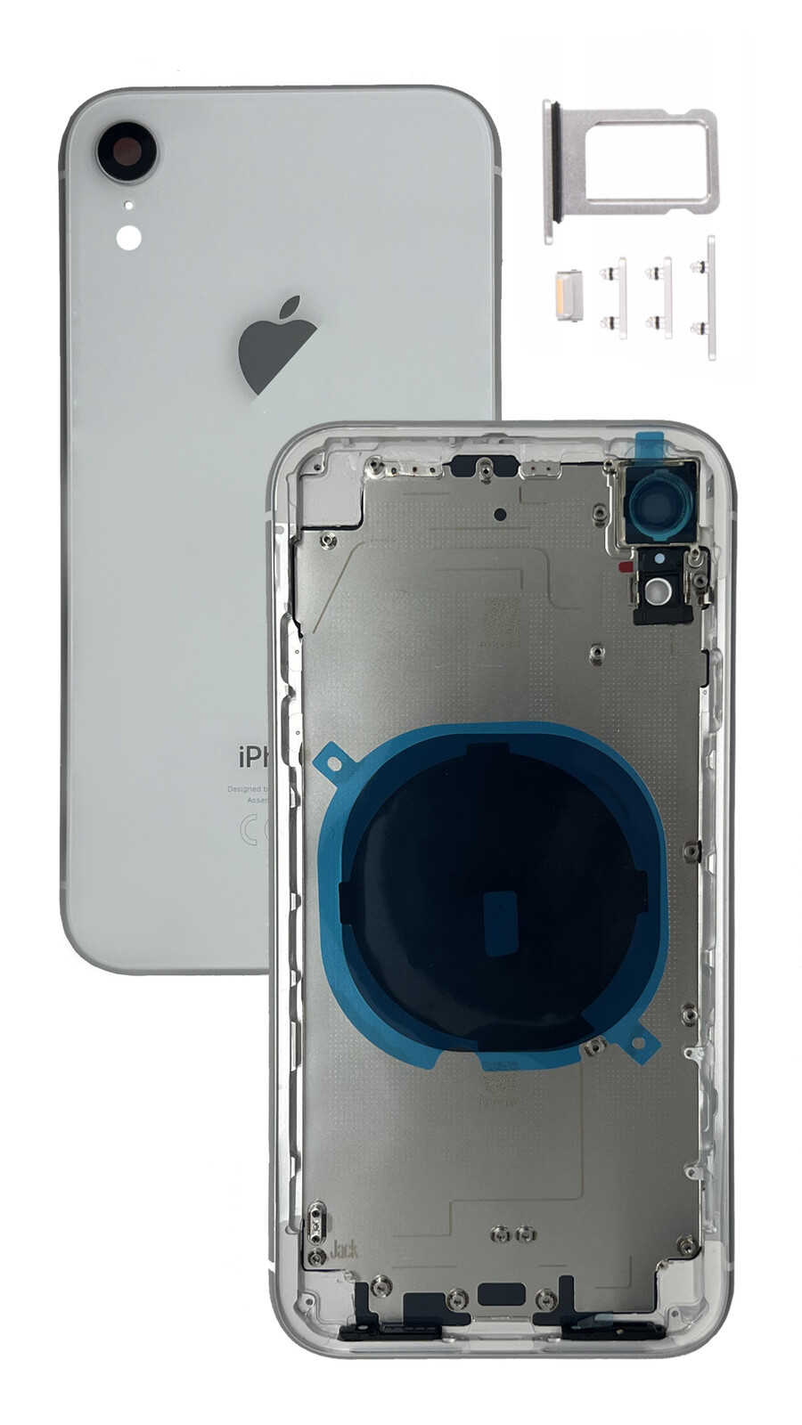 Kompletní pouzdro Bílé pro Apple iPhone Xr, tělo rámeček, zadní zadní kryt