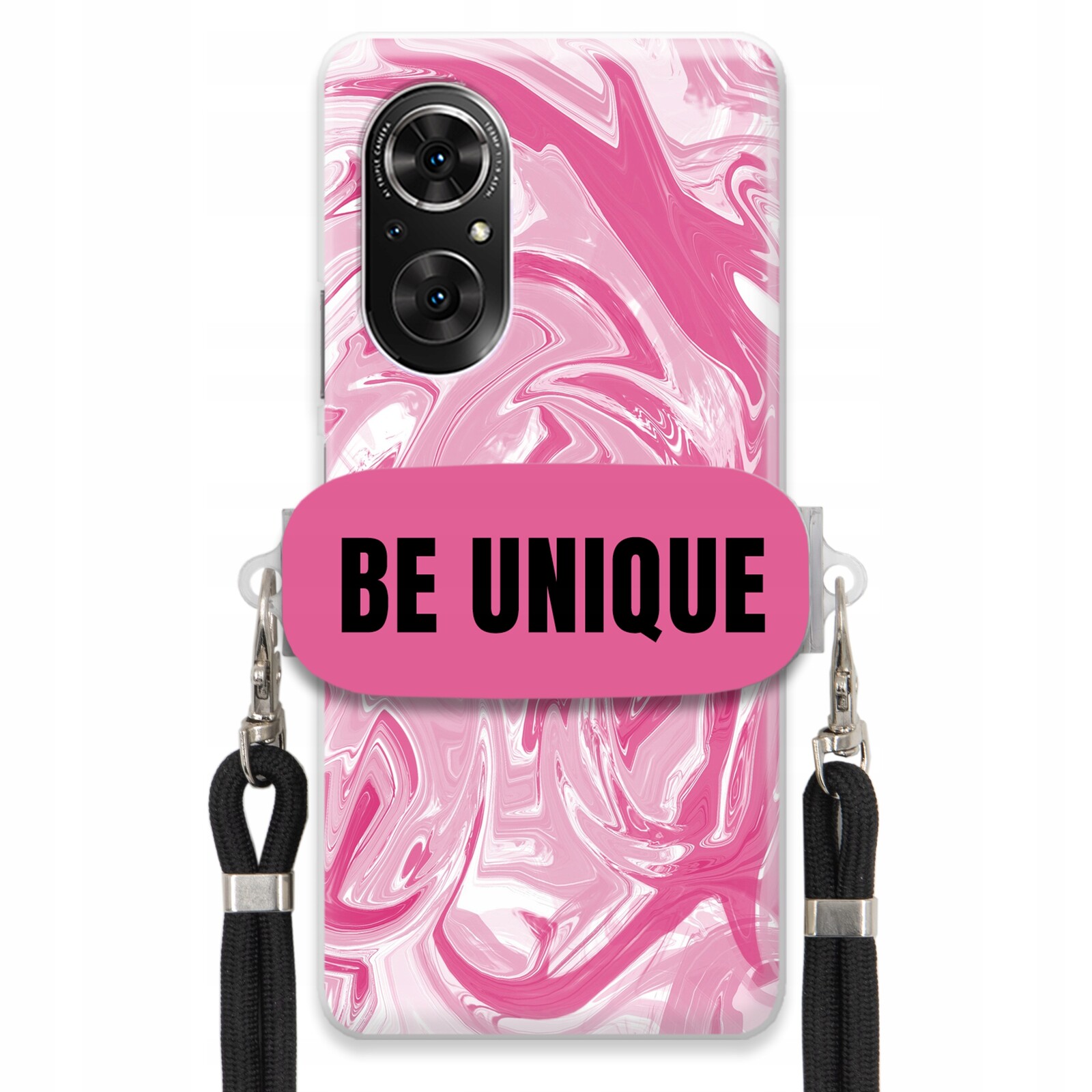 Pouzdro pro Huawei Honor 50 Se Case Uchytka Šňůrka Černá Růžová Mramor Unique