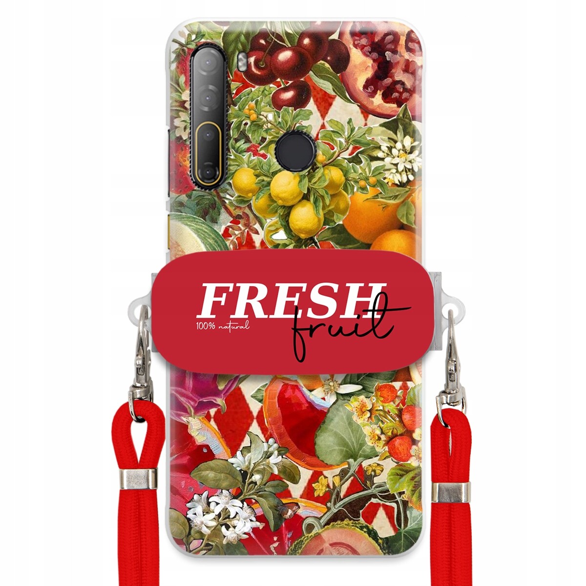 Pouzdro pro Htc Desire D20 Pro Červené Crossbody vodítko Držák Fresh Fruit
