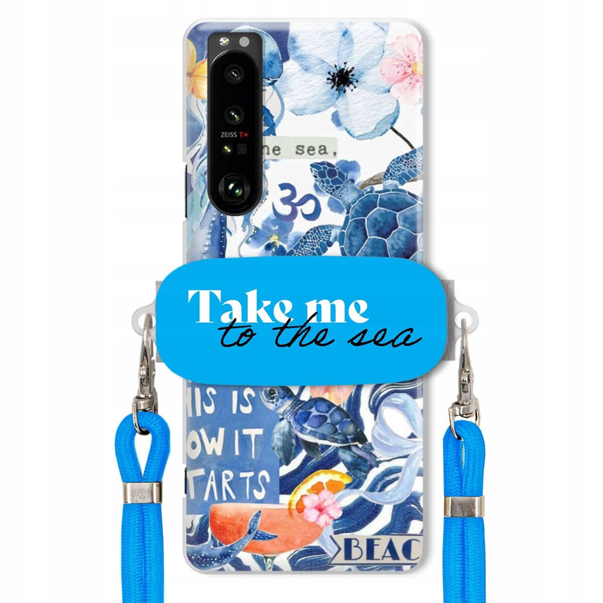 Pouzdro pro Sony Xperia 1 III Premium Vodítko modré Držák Take Me To The Sea