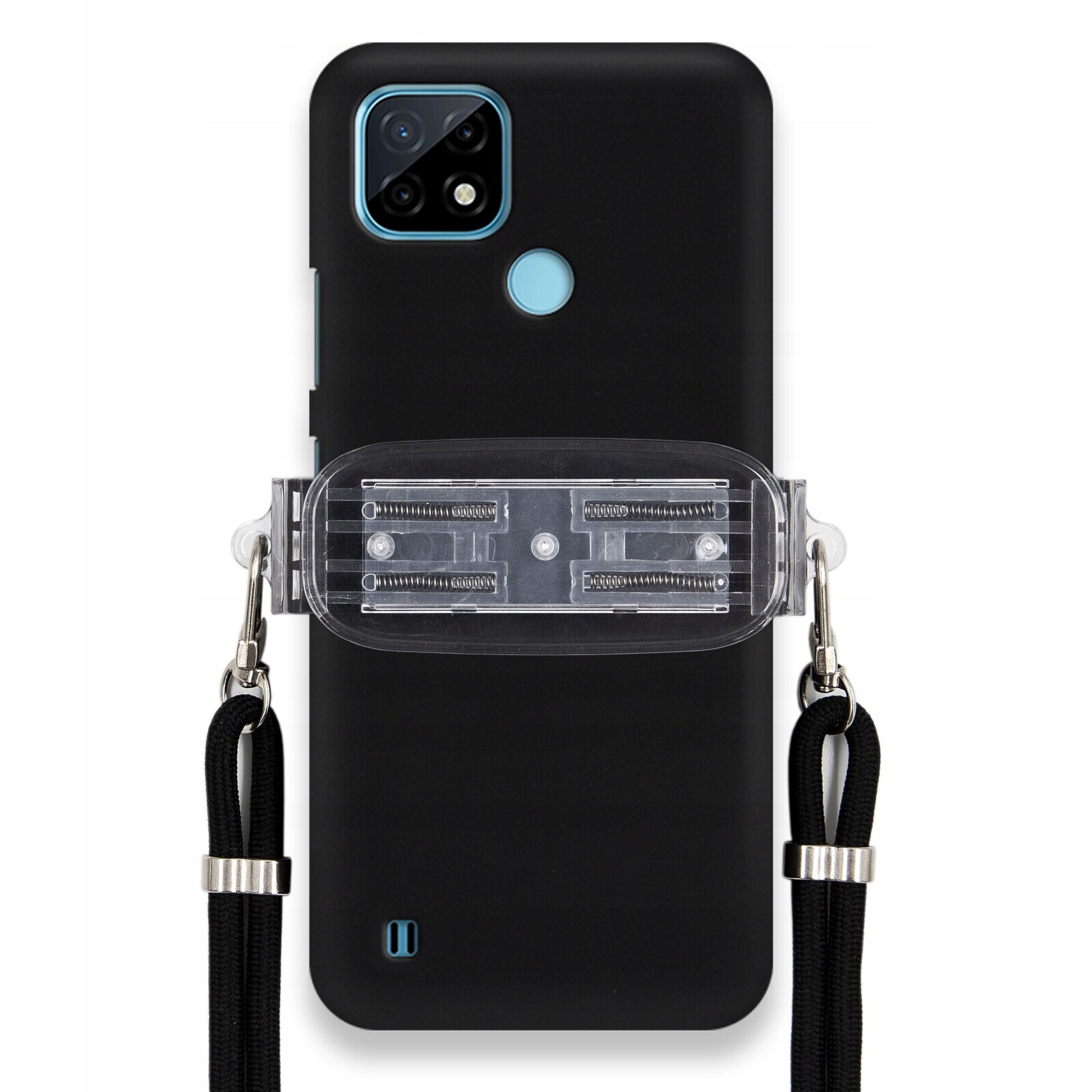 Pouzdro Pro Realme C21 Smooth Case Ochrana Univerzální Držák Černá Šňůrka