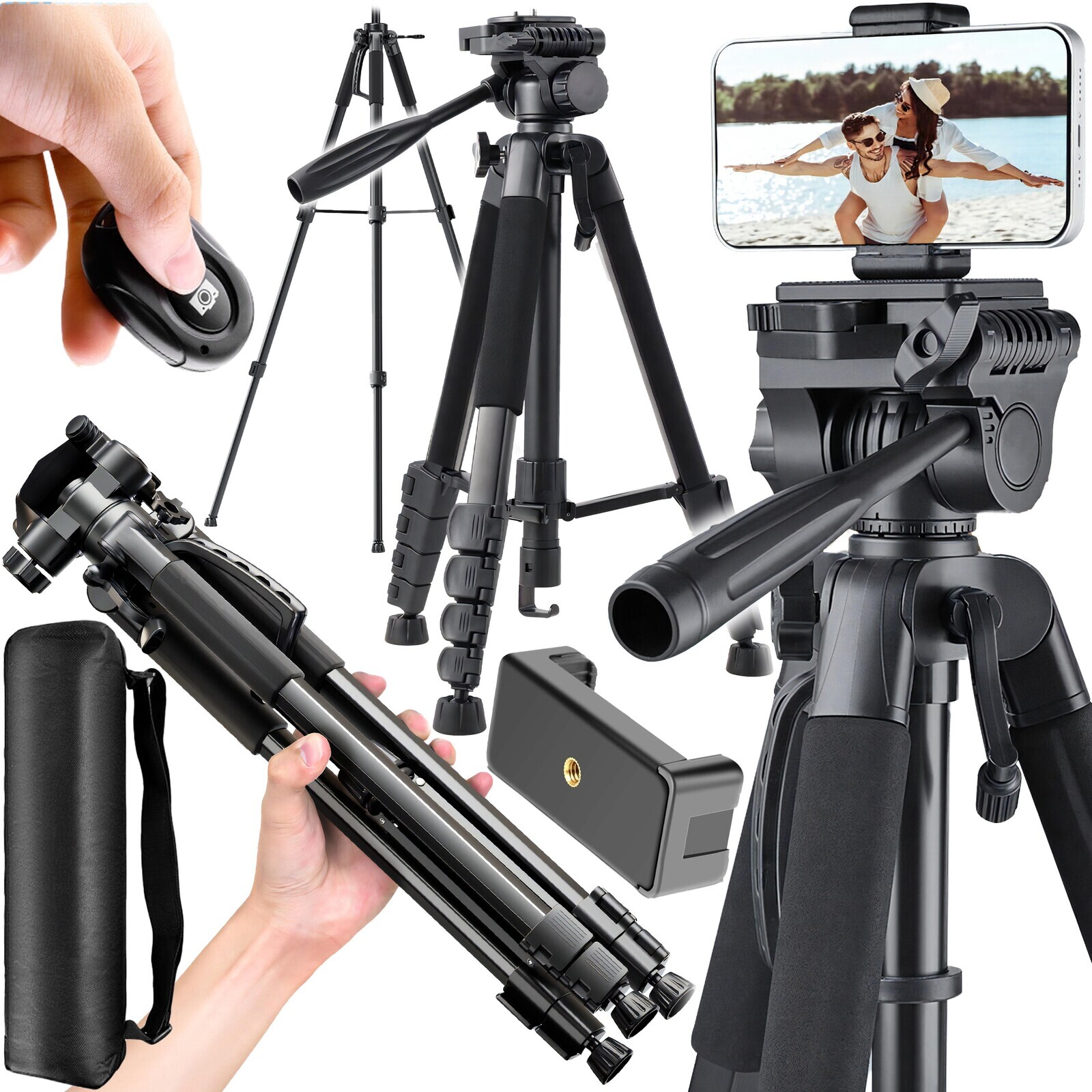 Tripod Fotografický Stativ Pro Fotoaparát Telefonu, Vysoký 4V1 168 CM
