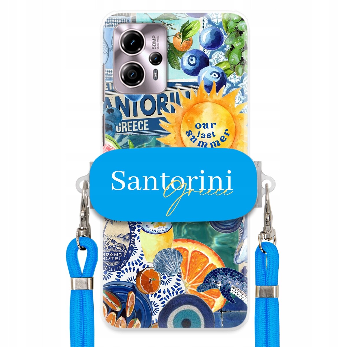 Pouzdro pro Motorola G13 Modré Crossbody vodítko Držák Santorini Sea Vibes