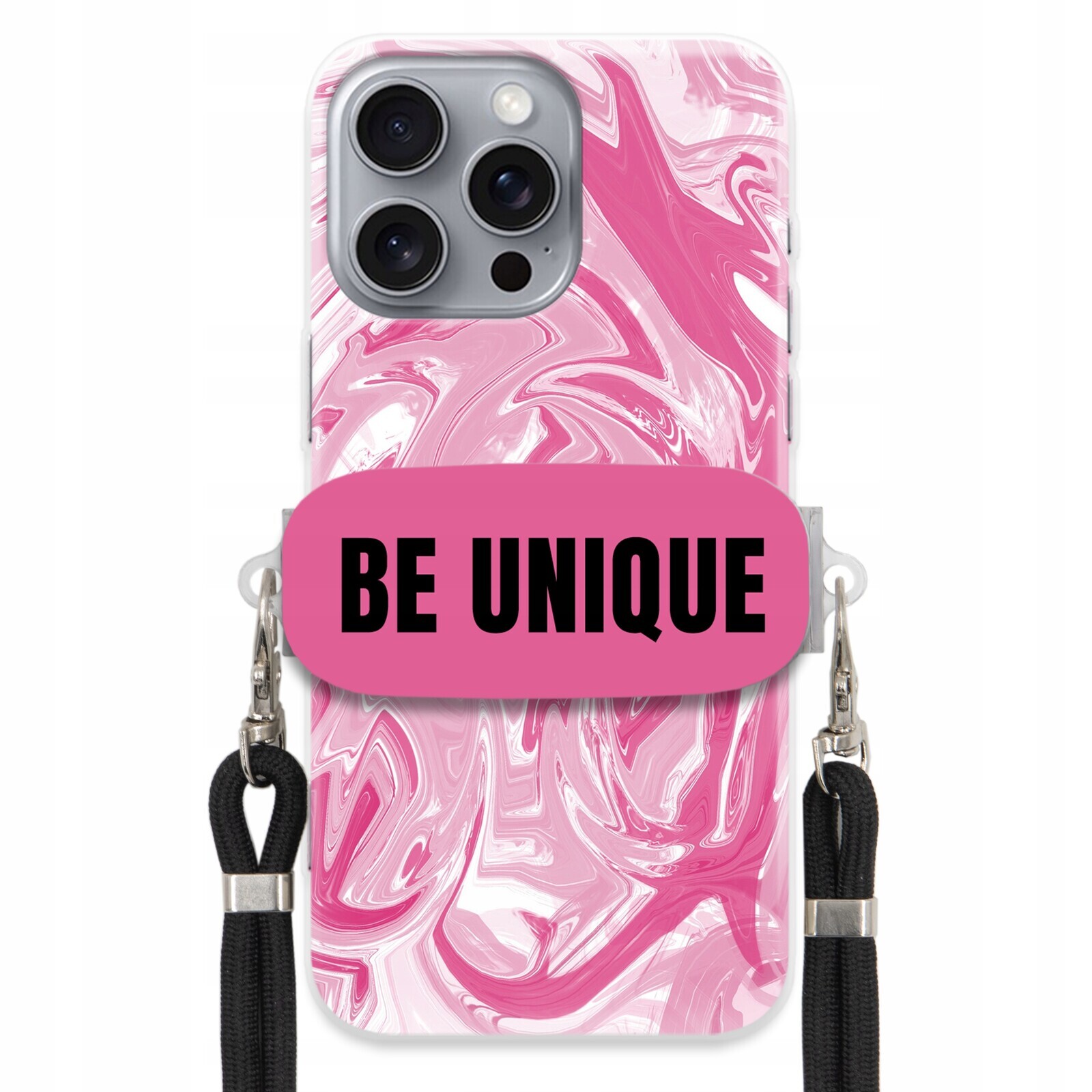 Pouzdro pro iPhone 16 Pro Max Case úchytka Šňůrka Černá Růžová Mramorová Unique