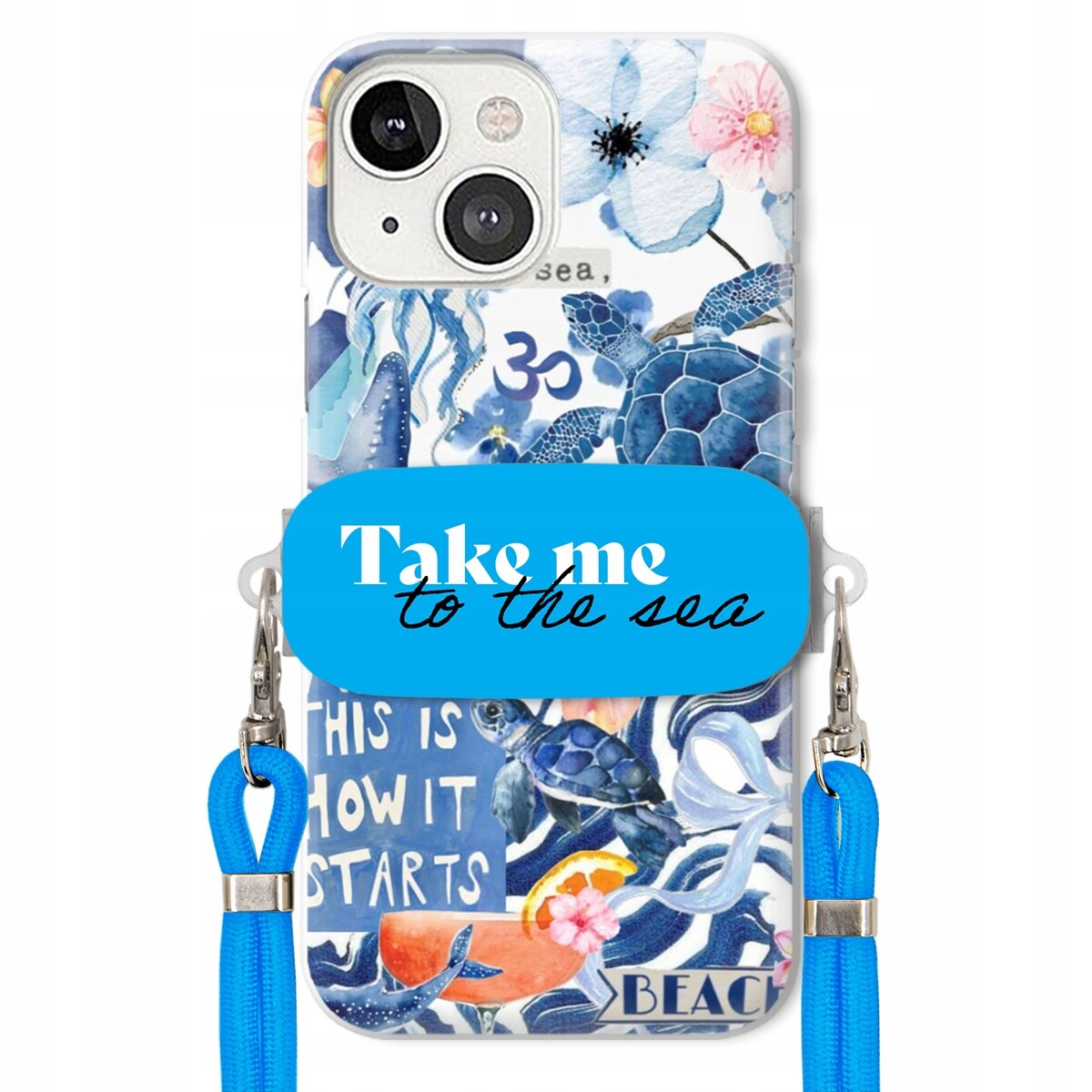 Pouzdro pro iPhone 13 Modré vodítko Crossbody Držák Take Me To The Sea Top