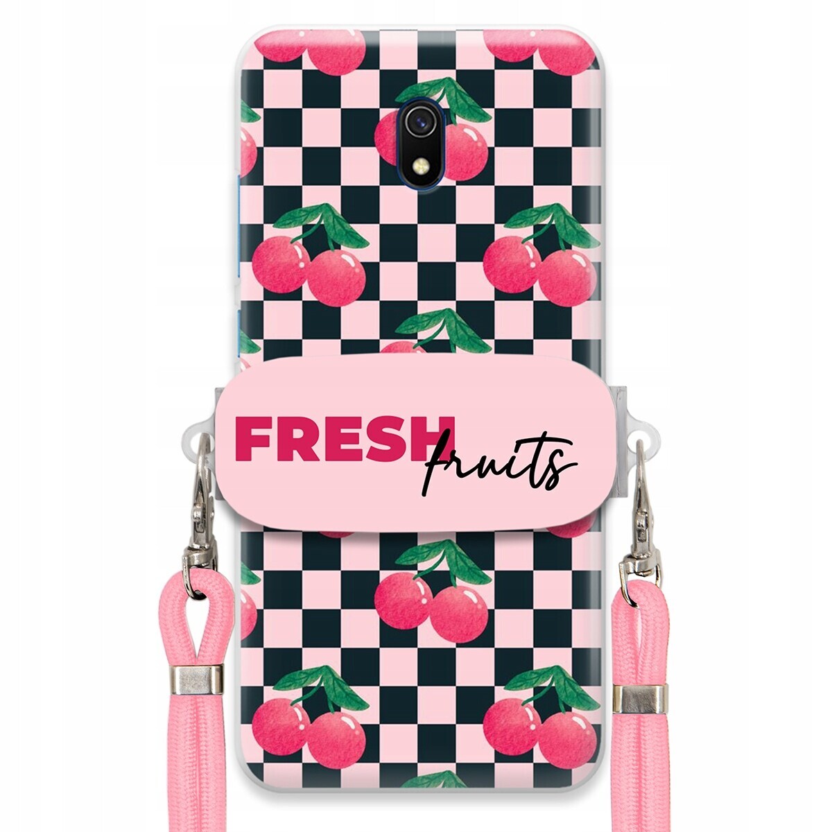 Pouzdro pro Xiaomi Redmi 8A Crossbody vodítko Držák Šachovnice Fresh Fruits