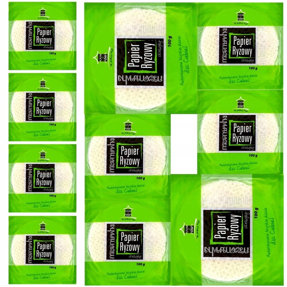 10 x Rýžový papír Kulatý bezlepkový pro jarní závitky a jarní závitky 100 g HofA