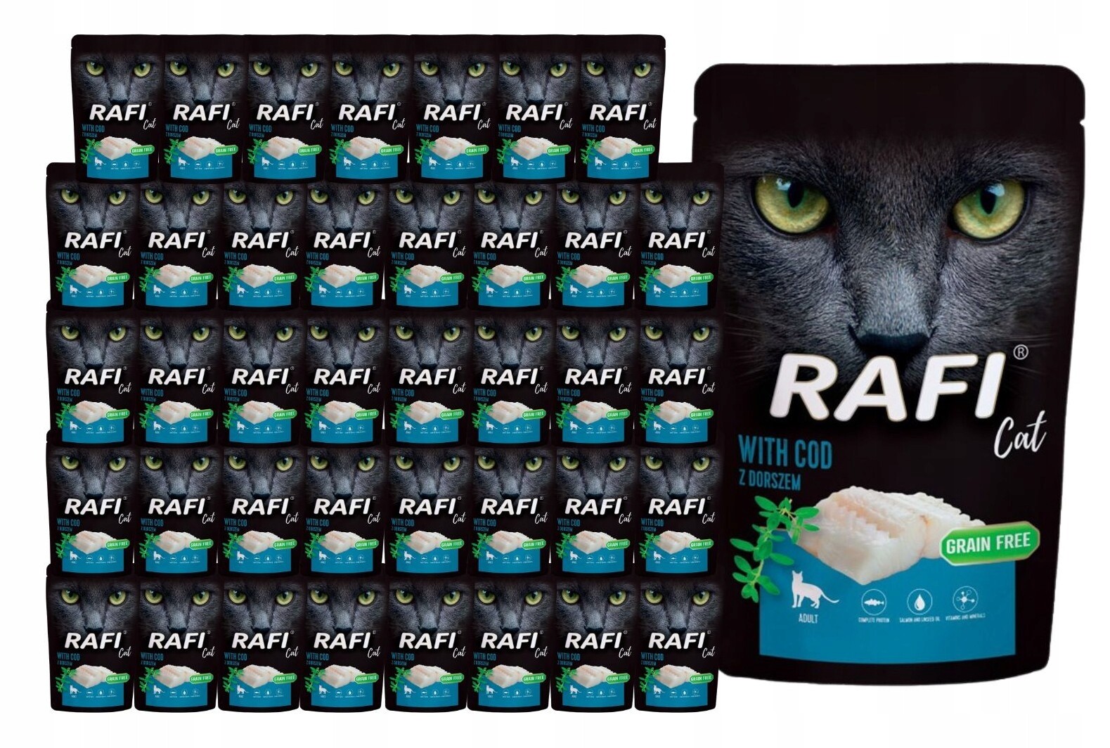 Rafi Cat mokré krmivo pro kočky s treskou paštika 40x100 g