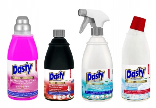 Dasty Sada domácí chemie – odstraňovač skvrn, kapalina na podlahy, gel na Wc