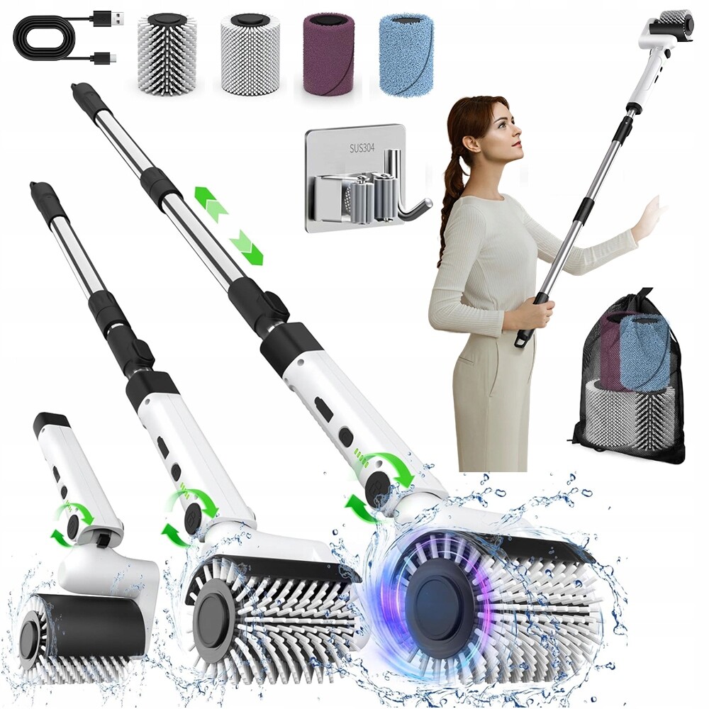 Elektrický Kartáč Se 4 Hlavicemi, 2 Rychlosti, Teleskop, Regulace Úhlu