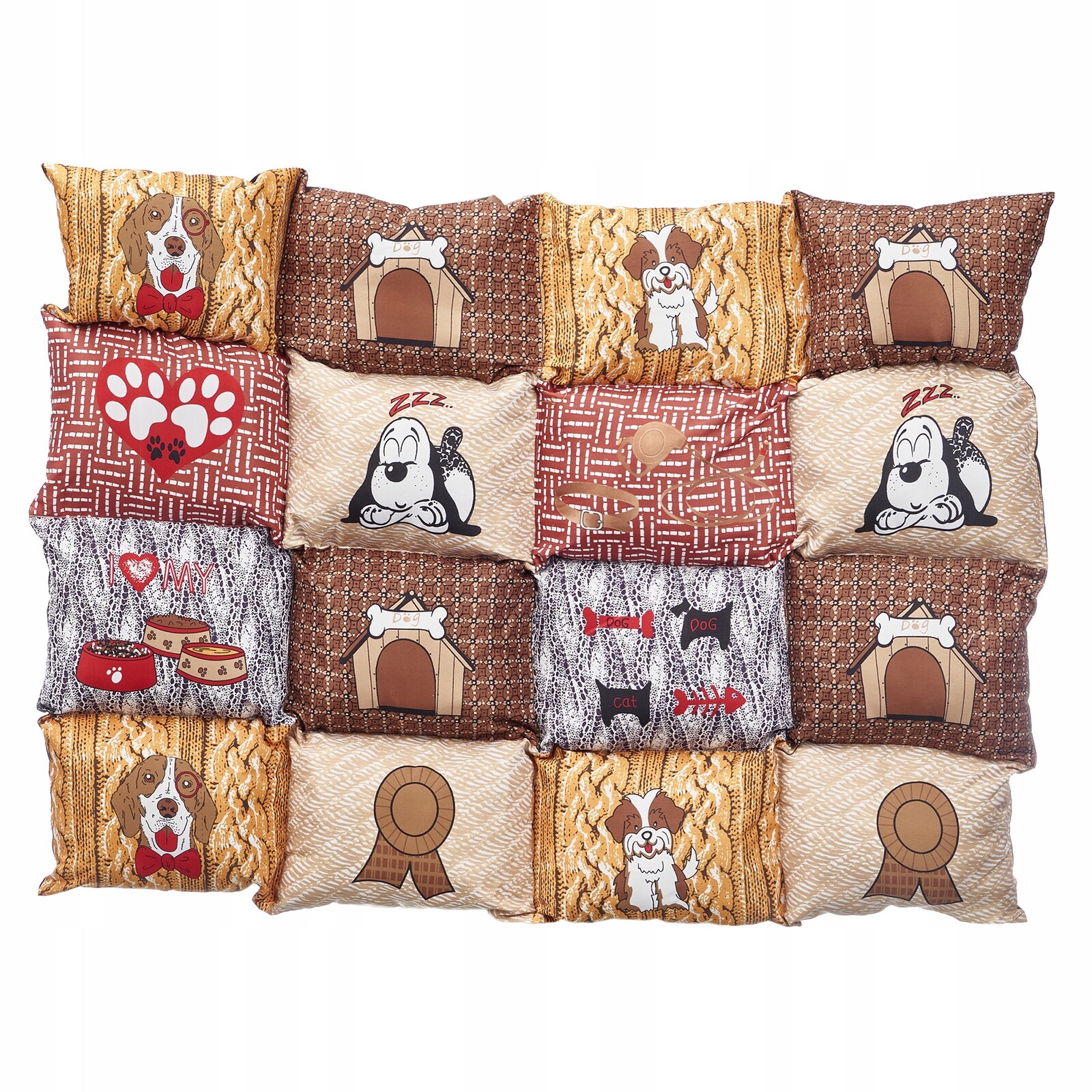 Pelíšek pro psa s protiskluzovým dnem, 65 × 95 cm, vícebarevný