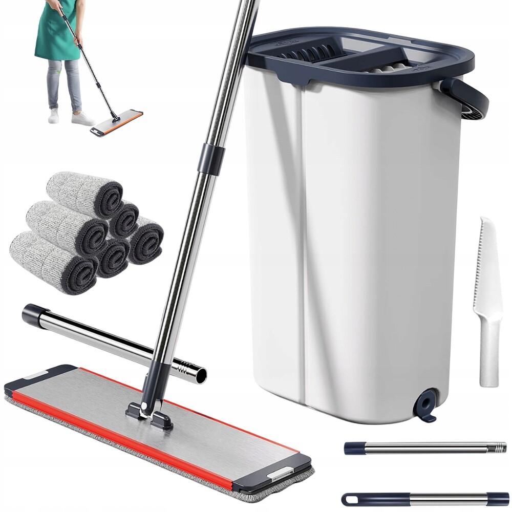 Intense Flat Rotační Mop 360° S Kbelíkem Na Ždímání A 6 Utěrkami