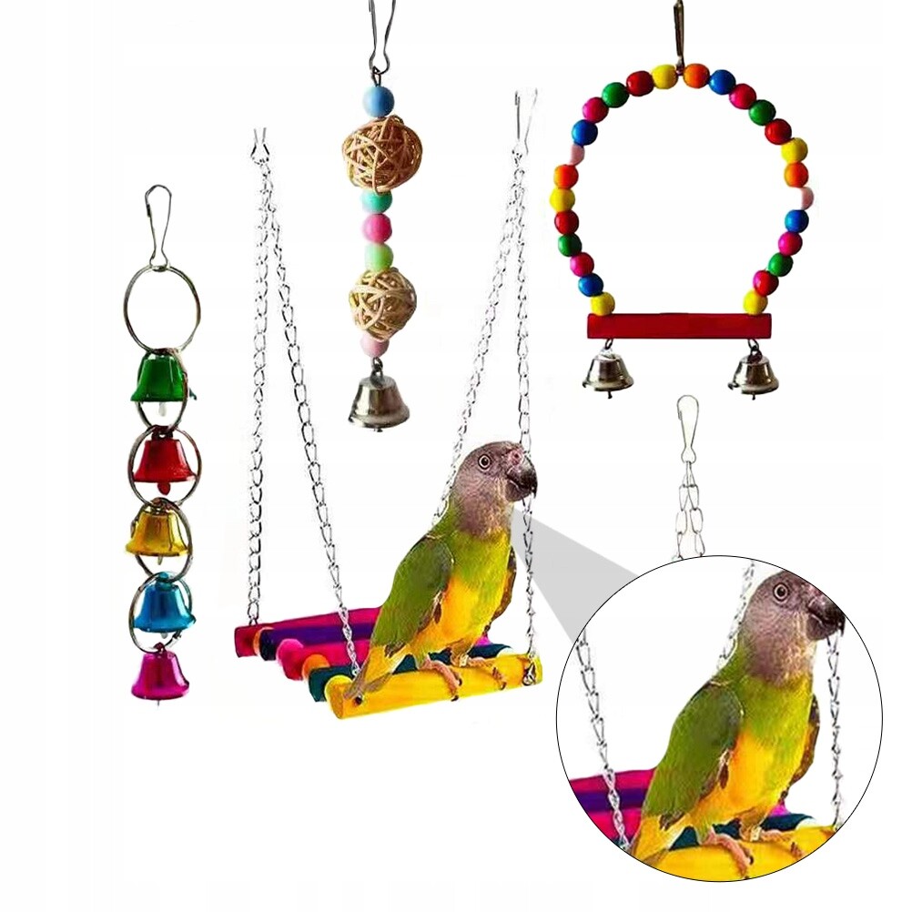 Bezpieczne Zabawki dla Papug Kolorowe i Przenośne