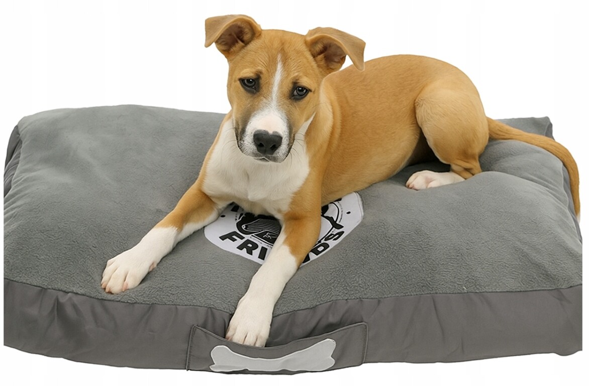 Polštář obdélníkový pro psa 74x50 cm Šedé pelíšek