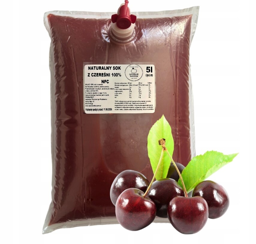 Šťáva z třešní 100% 5 l (lisovaná, přírodní Nfc) třešeň