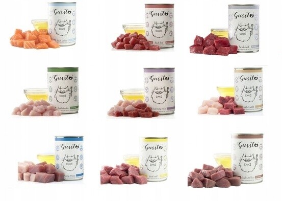 Gussto Cat Fresh vlhké krmivo Premium pro kočky MIX Chutí 9 x 400 g
