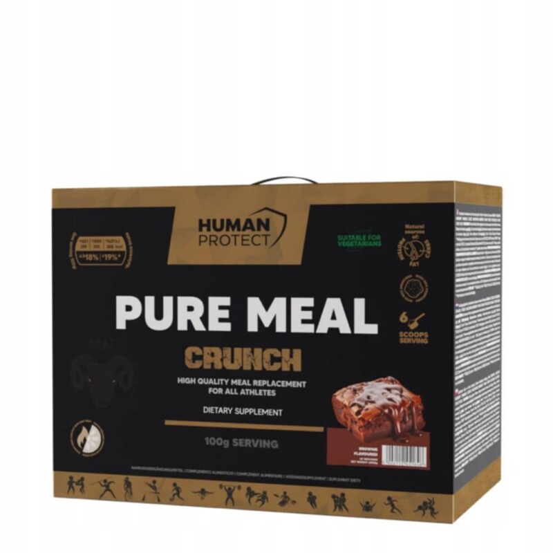 Human Protect Pure Meal 4500g Brownie Náhrada Jídla 45 Porcí Bílkoviny