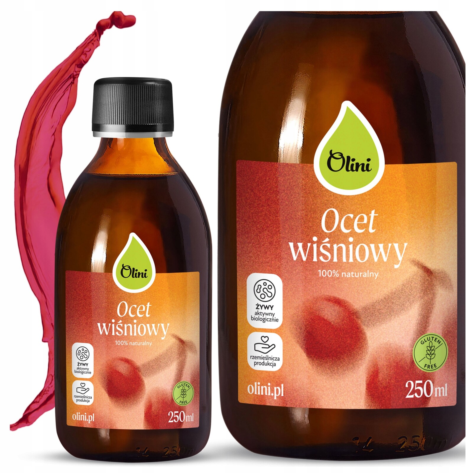 Třešňový ocet 100% přírodní neflitrovaný nepasterizovaný 250ml Olini