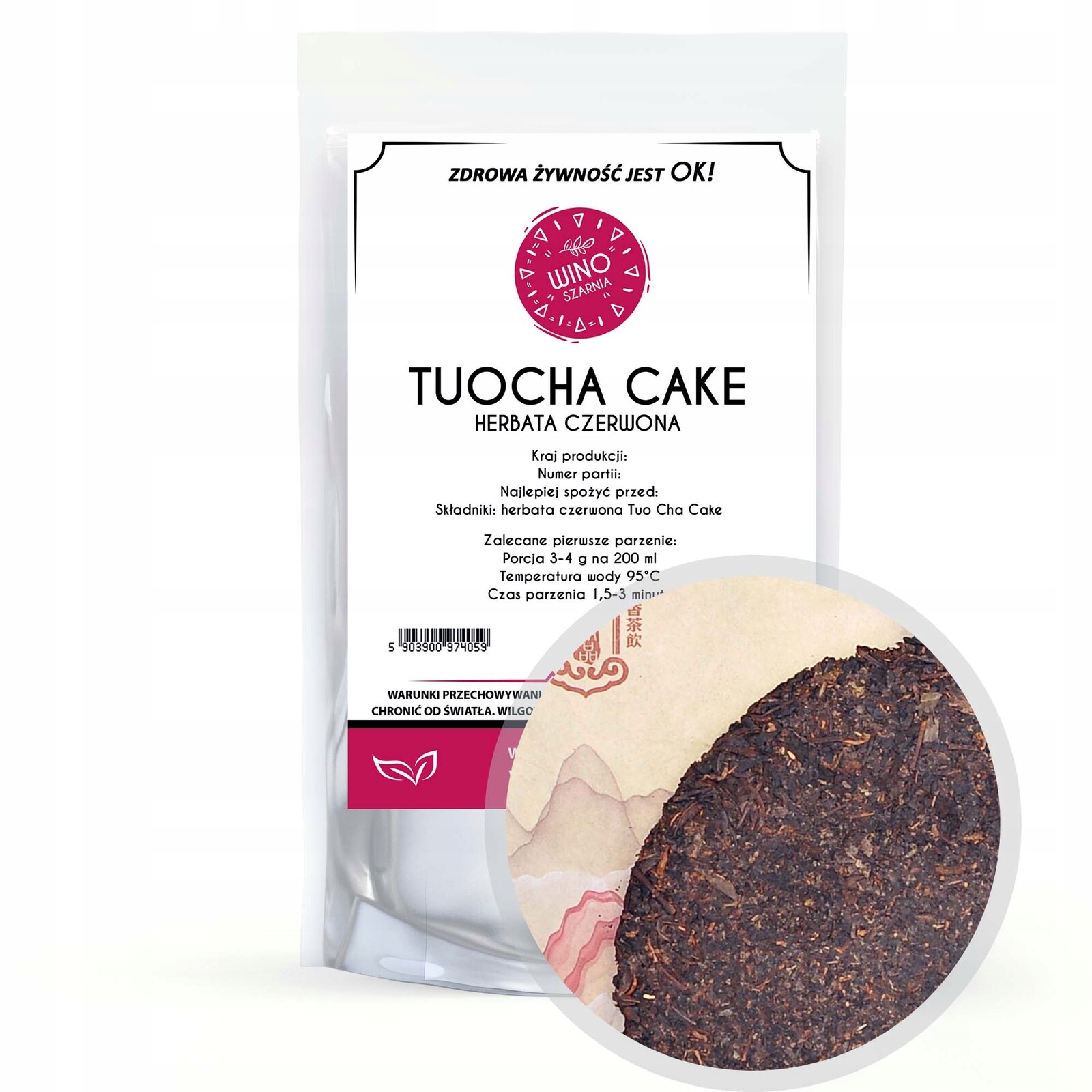 Čaj puerh Tuo Cha Cake Qi Zi Bing Cha Tradiční lisovaný Čaj 100 g