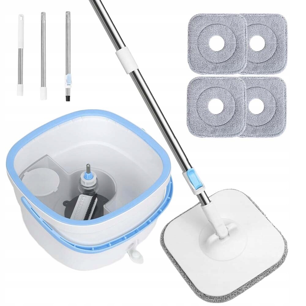 Sada Mopu S Kbelíkem, Podlahový Mop S Funkcí Ždímání Se 4 Nástavci