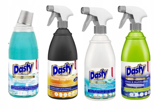 Dasty Sada domácí chemie – odstraňovač skvrn, odmašťovač, skla a zrcadla, Wc