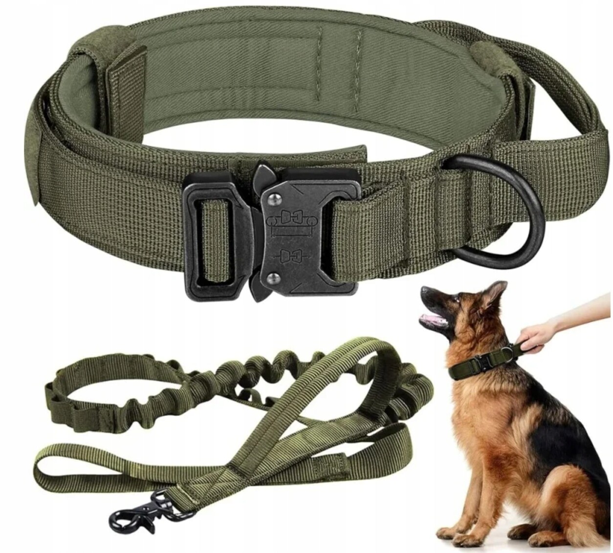 Profesionální Taktický Obojek Pro Psa Kovová Spona Silná Vodítko 34-44 CM M