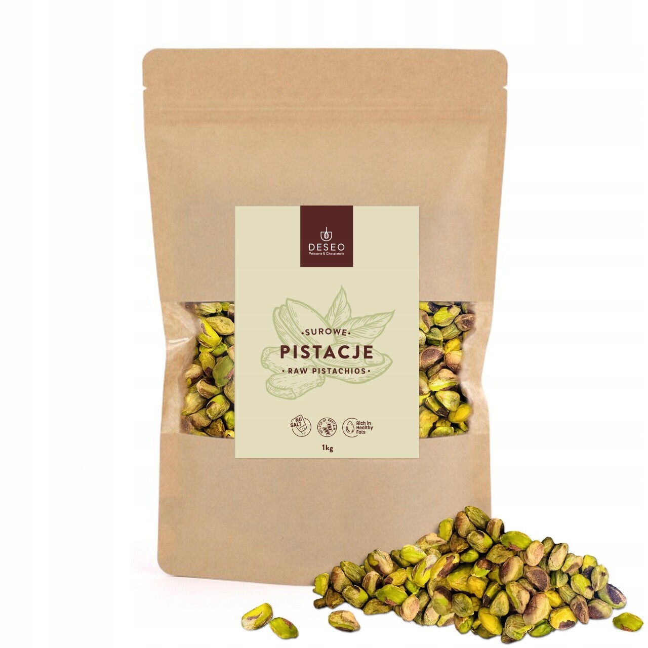 Loupané Pistácie Raw Nesolené 1000g 1kg Deseo Pistácie Bez Soli