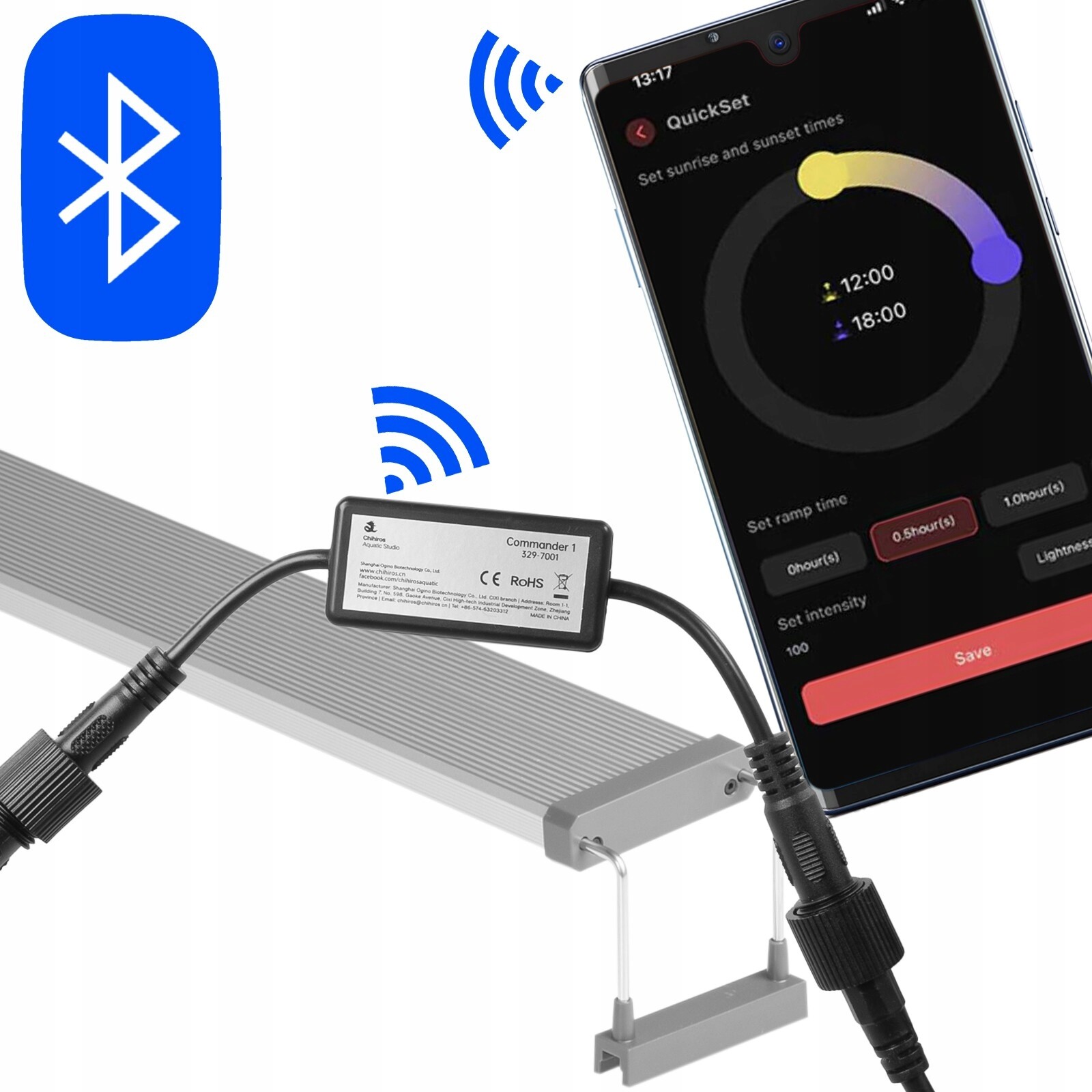 Led Akvarijní Lampa Rostlin Ovládaná Aplikací Rgb 30-50 CM Plné Spektrum