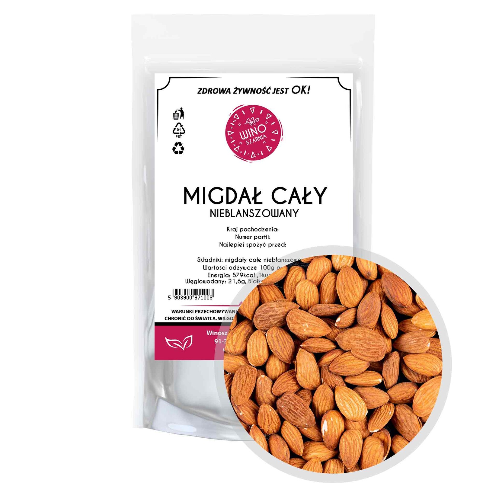 Mandle celé kalifornské loupané ořechy 100% přírodní čerstvé 1 kg