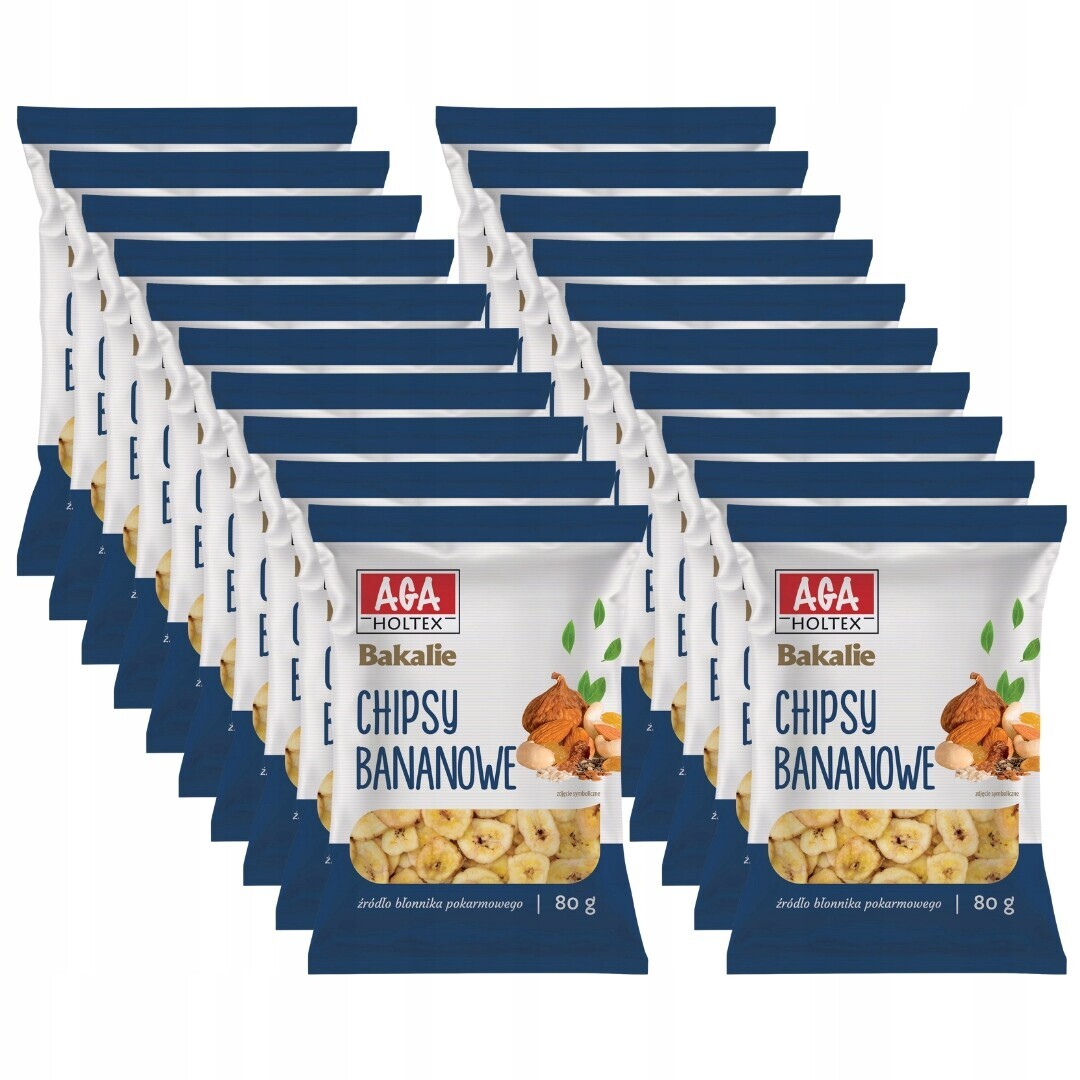 Aga Holtex Chipsy banánové 80 g Bakalie x 40 kusů