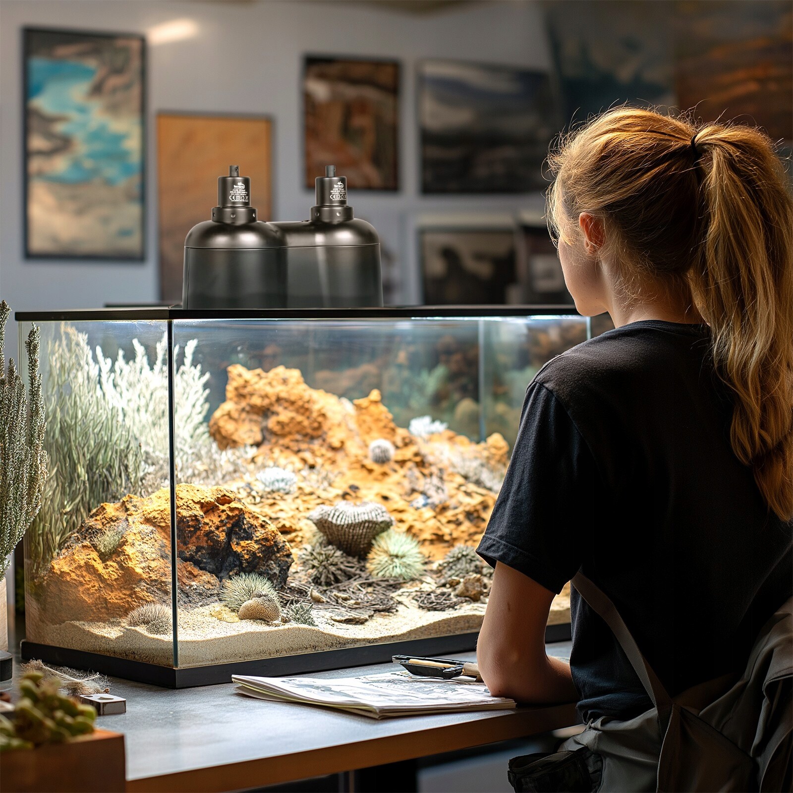 Dvojitá Lampa S Objímkou Pro Topnou Žárovku Uvb E27 Keramický Klip