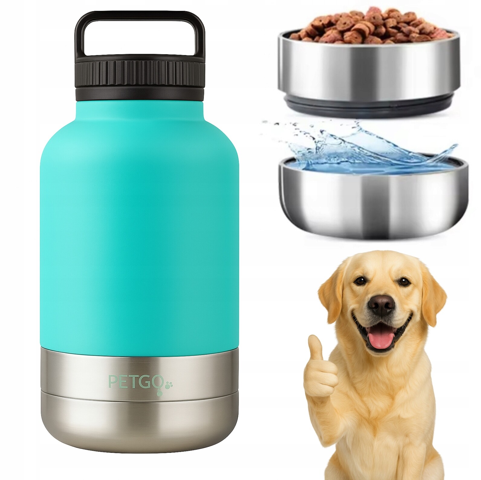 Velká Láhev Pro Psa Na Vodu Cestovní Krmivo Přenosná Lahev Na Pití Ocel